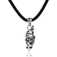 DonDon Kette mit Anhänger Lederkette Halskette 50 cm (1-tlg), Herren-Halskette mit Lederband, maskuline Anhänger, im Samtbeutel von DonDon