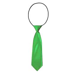 DonDon Kinder Krawatte im Seidenlook glänzend – 7,0 cm breit – mit elastischem Gummiband - grün von DonDon