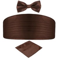 DonDon Kummerbund 3er Set Kummerbund Fliege Einstecktuch glänzend und gleichfarbig, (3er Set, 3-St), 3er Set, farblich abgestimmt, Seidenlook von DonDon