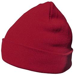 DonDon Mütze Herren Mütze Damen Wintermütze Beanie klassisches Design Bordeaux rot von DonDon