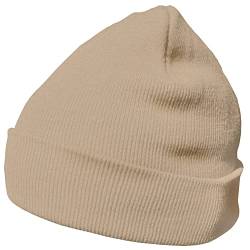 DonDon Mütze Herren Mütze Damen Wintermütze Beanie klassisches Design beige von DonDon