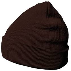 DonDon Mütze Herren Mütze Damen Wintermütze Beanie klassisches Design braun von DonDon