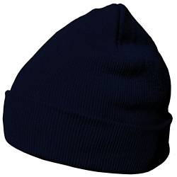 DonDon Mütze Herren Mütze Damen Wintermütze Beanie klassisches Design dunkelblau von DonDon