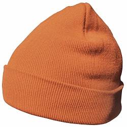 DonDon Mütze Herren Mütze Damen Wintermütze Beanie klassisches Design orangebraun von DonDon