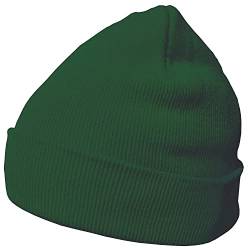 DonDon Mütze Herren Mütze Damen Wintermütze Beanie klassisches Design tannengrün von DonDon