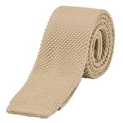 DonDon schmale Strickkrawatte 5 cm - beige von DonDon