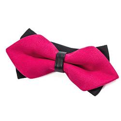 DonDon spitze Herren Fliege Schleife im Retro Look mit Haken gebunden vorgebunden und längenverstellbar pink von DonDon