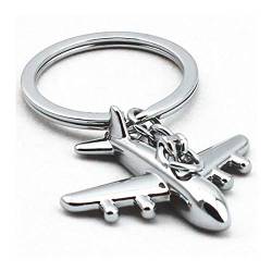 DonJordi Schlüsselanhänger mit kleinem silbernen Flugzeug für die große Reise - Geschenk für Piloten, Flugbegleiter und Reisefreunde von DonJordi
