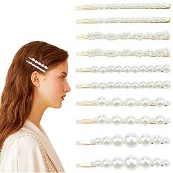 10 Stück Perlen-Haarspangen, dekorative Haarnadeln, Mode-Haar-Accessoires für Mädchen, Haarspangen für Styling, Party, Geburtstag, Braut-Haarspangen für Frauen von DonLeeving