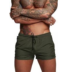 Donason Badehose Herren Schnelltrocknend Badeshorts für Herren Sporthose Laufshorts Männer Sport Kurze Hose Schwimmhose mit Mesh-Futter und Reißverschluss Taschen von Donason