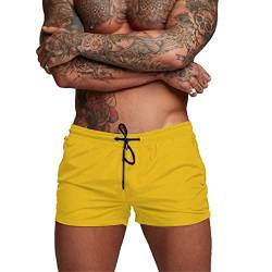 Donason Badehose Herren Schnelltrocknend Badeshorts für Herren Sporthose Laufshorts Männer Sport Kurze Hose Schwimmhose mit Mesh-Futter und Reißverschluss Taschen von Donason