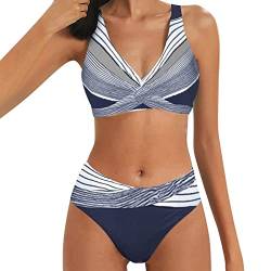 60Er e Outfit Damen Damen Bikini Bauchweg Bikini Große Größen Bikini Damen Set Brazilian Style Bikini Ohne Bügel Neckholder BH Bikini Große Cups Schwarzer Bikini Tankini von DondPO