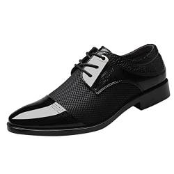 Anzugschuhe Herren Braun, Leder Smoking Hochzeit Oxford Schuhe Business Schuhe Casual Rot Rutschfeste Anzugschuhe Lackschuhe Lederschuhe Elegante Klassischer Schwarz Schnürschuhe Derby Schuhe # von DondPO