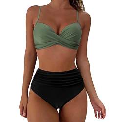 Bikini Damen Bauchweg Mit Shorts Bikini Damen Bauchweg Schwarz Gr 46 Bikini Damen Set Mit Bügel Bunt Sexy Bikini Damen Tanga Swimsuit for Women Plus Size Badeanzug Damen Bauchweg Badeanzüge Tankini von DondPO