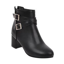 Damen Stiefeletten, Gefüttert Bequeme Jodhpurstiefelette Schnürstiefeletten Weite H mit Absatz Beige Damenstiefeletten Stiefeletten Kurzstiefel Reißverschluss Niedriger Ankle Boots Winterstiefel von DondPO