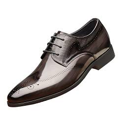 Derby Schuhe Herren, Hochzeit Elegante Schwarz Lederschuhe Schnürschuhe 48 Smoking rutschfeste Derby Schuhe Anzugschuhe Tanzschuhe Casual Klassischer Leder Oxford Schuhe Business Schuhe von DondPO