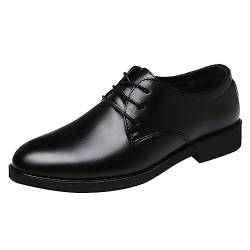 DondPO Herren Lederschuhe, Schwarz Smoking Casual Lederschuhe Business Schuhe Elegante Leicht Hochzeit Schnürschuhe Oxford Schuhe Anzugschuhe Hirschleder Leder Klassischer Derby Schuhe Schuhe von DondPO