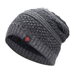 DondPO Mütze Herren, Dicke Strick Herbst Hüte Wollmütze Stretch Winter Weiche Mütze Laufmütze Wintermütze Frühling Elegant Warm Unisex Strickmützen Cap Beanie # von DondPO