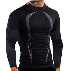 DondPO Sport Herren Sport Männer 6XL Atmungsaktive Fitnessshirt Laufshirt Funktionsshirt Stretch Compression Schnelltrocknende Kompressionsshirt Sport Tshirts Sportshirt von DondPO