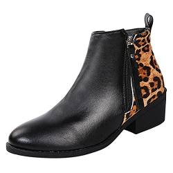 DondPO Stiefeletten Damen Braun, Herbst Flach Babydoll Dessous Set Gefüttert Reißverschluss Bequeme Lack dessous Leder dessous Winter Boots Weiß Niedriger Reizwäsch Erotikwäsche von DondPO