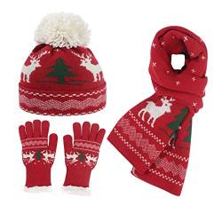 DondPO Weihnachtsmütze Blau, Weihnachtsfeier Damen Klassisch Weihnachtshut Strickmützen Winter Strick Herren Cap Nikolausmütze Wintermütze Warm Rote Weich Santa Hat Weihnachtsmütze von DondPO