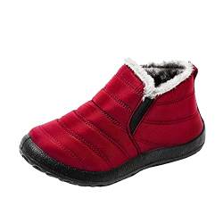 Winterboots Damen Gefüttert Wasserdicht, Winter 45 Kurzschaft Boots Winterstiefel Warme Gefüttert Herbst Winterschuhe Winterboots Schneestiefel Wasserdicht Flach Rutschfeste Schneeschuhe Snow Boots von DondPO