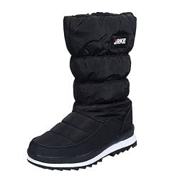 Winterboots Damen Gefüttert： 47 Flach Bequem Schneestiefel Winterschuhe Gefüttert Wasserdicht Rutschfeste Stiefeletten Snow Boots Winterstiefel Kurzschaft Winter Warme Schneeschuhe Winterboots # von DondPO