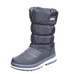 Winterboots Damen Gefüttert： 47 Flach Bequem Schneestiefel Winterschuhe Gefüttert Wasserdicht Rutschfeste Stiefeletten Snow Boots Winterstiefel Kurzschaft Winter Warme Schneeschuhe Winterboots # von DondPO