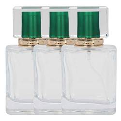 3 Stück Parfümflaschen Leer, Nachfüllbare Glas-Parfümflasche Mini-Parfüm Nachfüllbare Flasche Für Parfümbehälter Ätherisches Öl Körperspray 50ml(Grün) von Donfafecuer