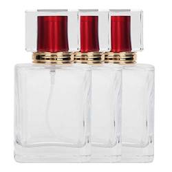 3 Stück Parfümflaschen Leer, Nachfüllbare Glas-Parfümflasche Mini-Parfüm Nachfüllbare Flasche Für Parfümbehälter Ätherisches Öl Körperspray 50ml(Rot) von Donfafecuer