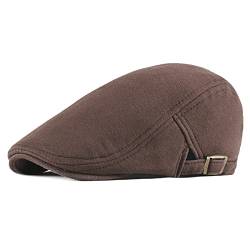 DongBao Herren Kappe Schiebermütze Newsboy Cap Schirmmütze Verstellbare Flat Cap Damen Baskenmütze Herbst/Winter von DongBao