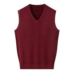 DongBao Herren Winter V-Ausschnitt Ärmelloser Weste Classic Business Gentleman Strick Weste Pullover Strickjacken Tanktops von DongBao