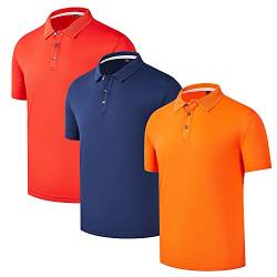 Herren Damen Poloshirt, im Dreier-Pack,Kurzarm Einfarbig Basic,Golf T-Shirt,Polohemd Sommer von DongBao