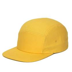 DongKing 5 Panels Baseball Cap Classic Flat Bill Hat Cotton Short Flat Brim Caps, gold, 7/7 3/8 von DongKing