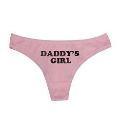 Sexy Tanga Damen Unterwäsche Dessous Höschen G-String Daddy's Girl Print - Pink - Small von DongKing