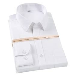 Herren Langarm Kleid Hemd Regular Fit Button-Down Tops 100% Baumwolle Business Shirt mit Tasche, D, 5XL von Donggu