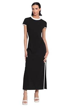 Donna Morgan Damen Kleider Colorblock T-Shirt Maxi mit Seitenschlitz, Schwarz, 46 Mehr von Donna Morgan