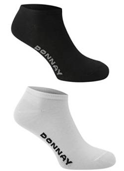 Donnay 10 Paar Herren/Damen Sneakersocken/Freizeitsocken, Schwarz oder Weiss, wahlweise in 41-45 (10 Paar in Schwarz) von Donnay