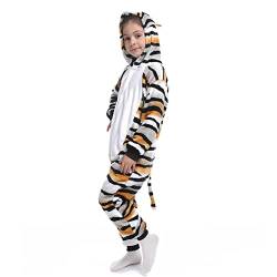 Donpeer Katze Jumpsuit Onesie Tier Kostüm,Fasching Karneval Halloween Kostüm,Kinder Mädchen Junge Sleepsuit Overall Pyjama,Unisex Lounge Cosplay Schlafanzug 120(110~120cm) -A166 von Donpeer