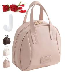 Donubiiu Multi-Layered Shell-Shaped Cosmetic Bag, Multi Layered Makeup Bag, Shell Shaped Tote Travel Bag for Women (Pink) von Donubiiu
