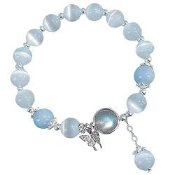 Donubiiu Nachahmung Katzenauge Kristall Schmetterling Armband,Imitation Cat Eye Crystal Butterfly Bracelet,Bring Positive Energy Butterfly Cat's Eye Chrysoberyl Bracelet (Blue) von Donubiiu