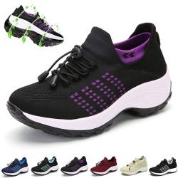 Donubiiu OrthoFit Bergexperten Schuhe, Komfortschuhe für Damen und Herren, Orthofit Ergonomische Schuhe, Orthofit Schuhe Damen, Orthofit Komfortschuhe Für Frauen (Schwarz lila,39) von Donubiiu