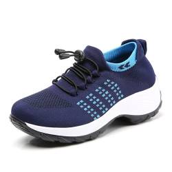 Donubiiu OrthopäDische Komfortschuhe FüR Frauen,Modische Atmungsaktive Sportschuhe,orthopädische Slip-on-Wanderschuhe for Damen (Blau,41) von Donubiiu