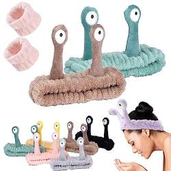 Donubiiu Snail Makeup Headband, Snail Headband, Snail Skincare Headband, Snail Headband for Washing Face, Snail Eyes Makeup Headband for Girls Women (2PCS-C) von Donubiiu