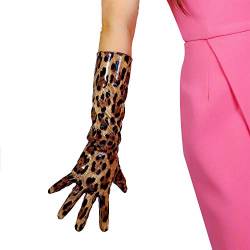 DooWay Damen-Handschuhe, sexy, lang, Opernleder, Kunstleder, PU, für Kostümpartys, Cosplay, Glanz, Jaguar, Shine Jaguar 40 cm, 85 von DooWay