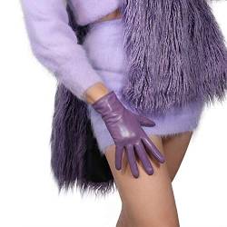DooWay Damen Mode Winter Warme Lederhandschuhe Lila Gunine Schaffell Leder Kurz Kleid Fahrhandschuhe, violett, 85 von DooWay