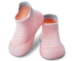 Dookeh Krabbelschuhe Baby, Lauflernschuhe Kinder, Rutschfeste Hüttenschuhe Sockenschuhe für Mädchen Junge (A3-Rosa, EU Schuhgrößensystem, Kleinkind, Alter (von/bis), M, 12 Monate, 18 Monate) von Dookeh