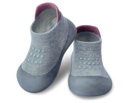 Dookeh Krabbelschuhe Baby, Lauflernschuhe Kinder, rutschfeste Hüttenschuhe Sockenschuhe für Mädchen Junge (A3-Grau, EU Schuhgrößensystem, Kleinkind, Alter (von/bis), M, 12 Monate, 18 Monate) von Dookeh