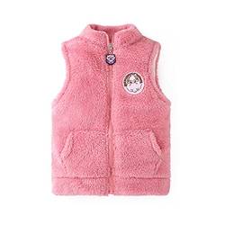 Doomiva Mädchen Fleeceweste Ärmellos Fleecejacke Kinder Winter Warme Weste Mantel Steppweste Streetwear Gr. 98-164 Rosa 146-152 von Doomiva