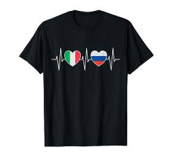 Italien und Russland Russische Fahne Flaggen T-Shirt von Doppelte Staatsbürgerschaft Kleidung und Geschenke